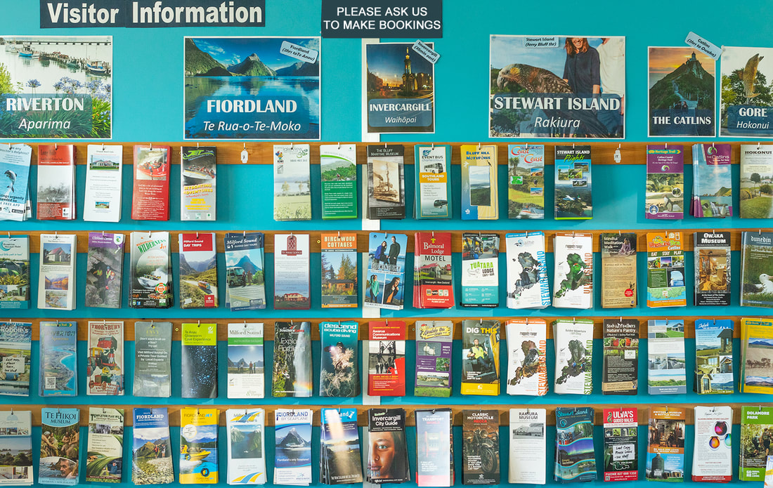 Range of brochures of local tourism operators.
